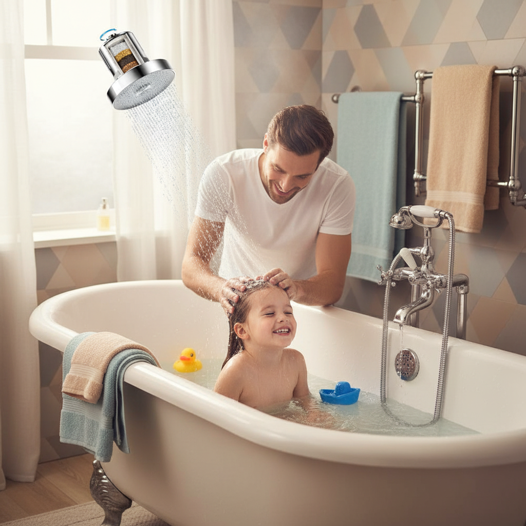 Pressurized Healthier Hair Filtered Shower Head Reduce Hair Shedding Protect Hair Mineral Filtration Shower Head